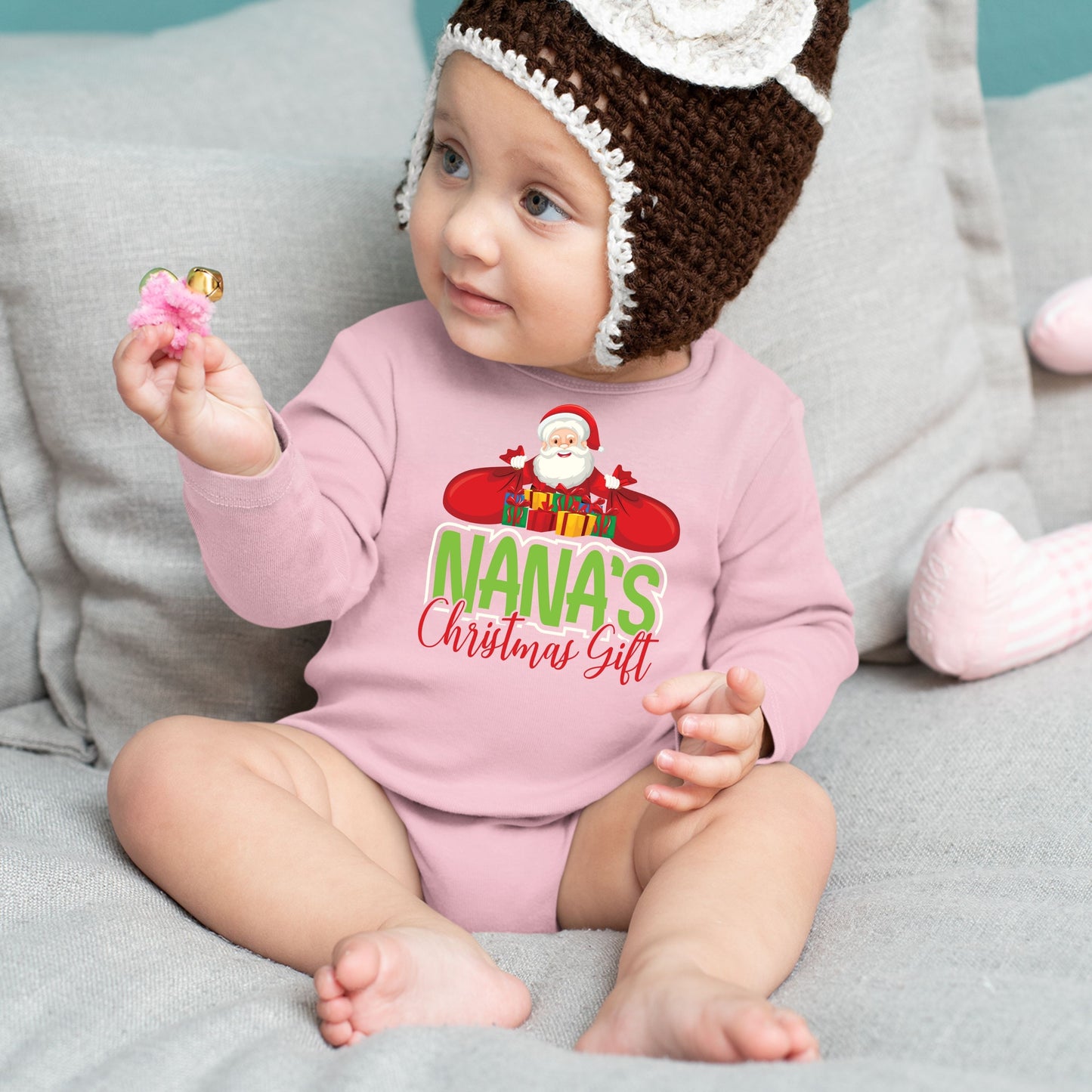 Nana's Christmas Gift, Christmas Bodysuits For Kids, Christmas Long Sleeves, Christmas Bodysuits, Christmas Onesies, Christmas Present