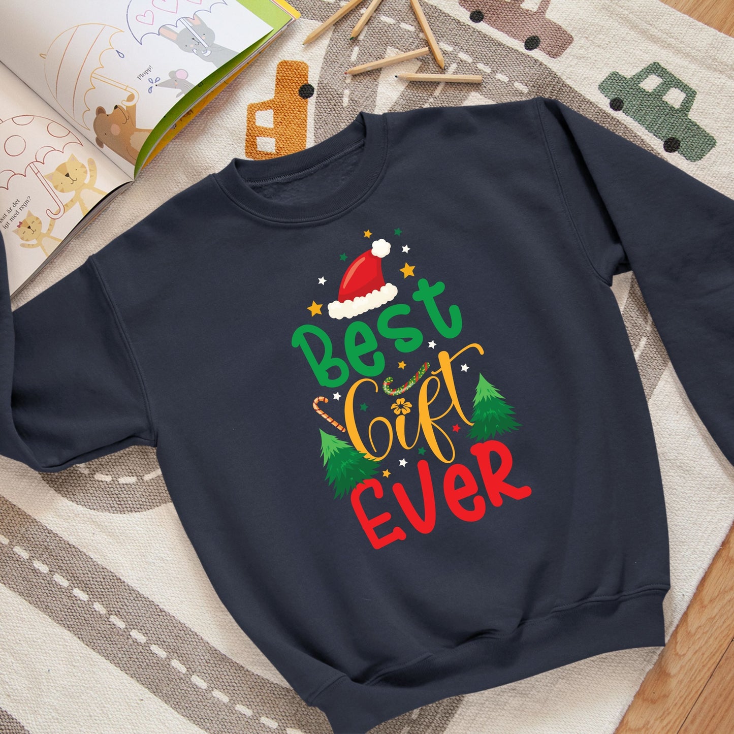 Best Gift Ever, Christmas Crewneck For Youth, Christmas Long Sleeves, Christmas Sweatshirt, Christmas Sweater, Christmas Present