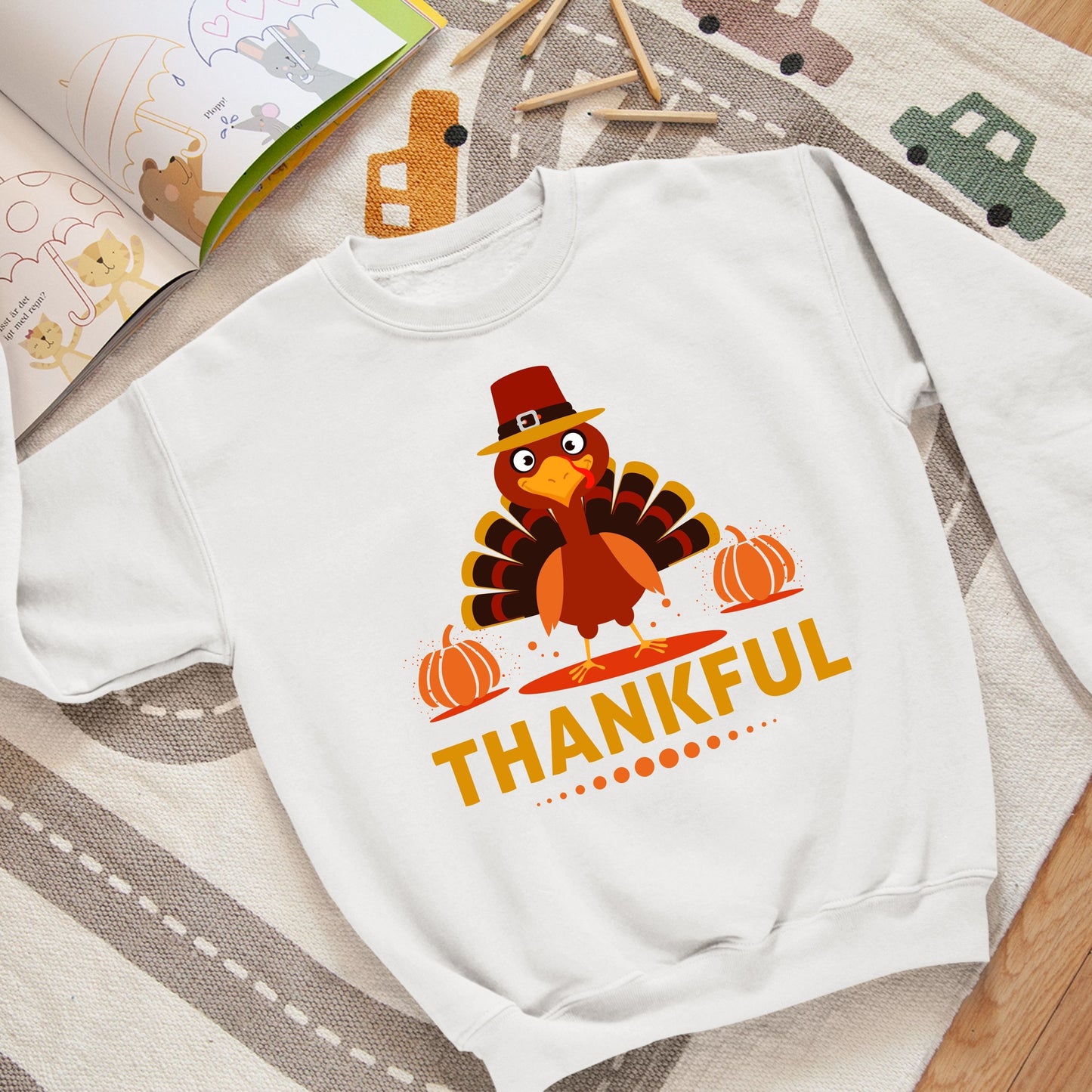 Thanksgiving Thankful Sweatshirt, Thanksgiving Sweatshirt, Thanksgiving Sweater for Kids, Thanksgiving Gift Ideas, Funny Thanksgiving