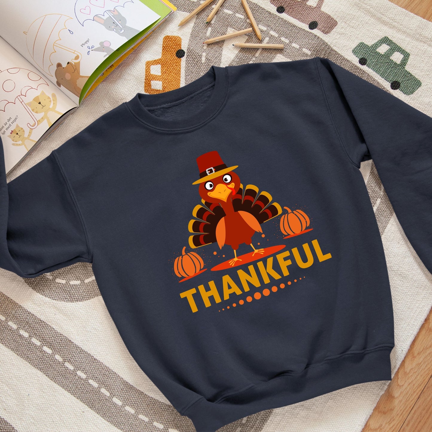 Thanksgiving Thankful Sweatshirt, Thanksgiving Sweatshirt, Thanksgiving Sweater for Kids, Thanksgiving Gift Ideas, Funny Thanksgiving