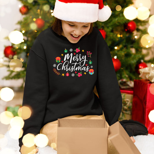 Merry Christmas, Christmas Long Sleeves, Christmas Crewneck For Youth, Christmas Sweatshirt, Christmas Sweater, Christmas Present