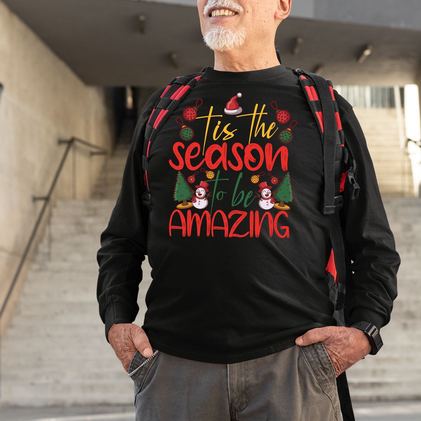 Tis the Season to Be Amazing, Christmas Crewneck For Men, Christmas Sweatshirt, Christmas Long Sleeves, Christmas Sweater, Christmas Present