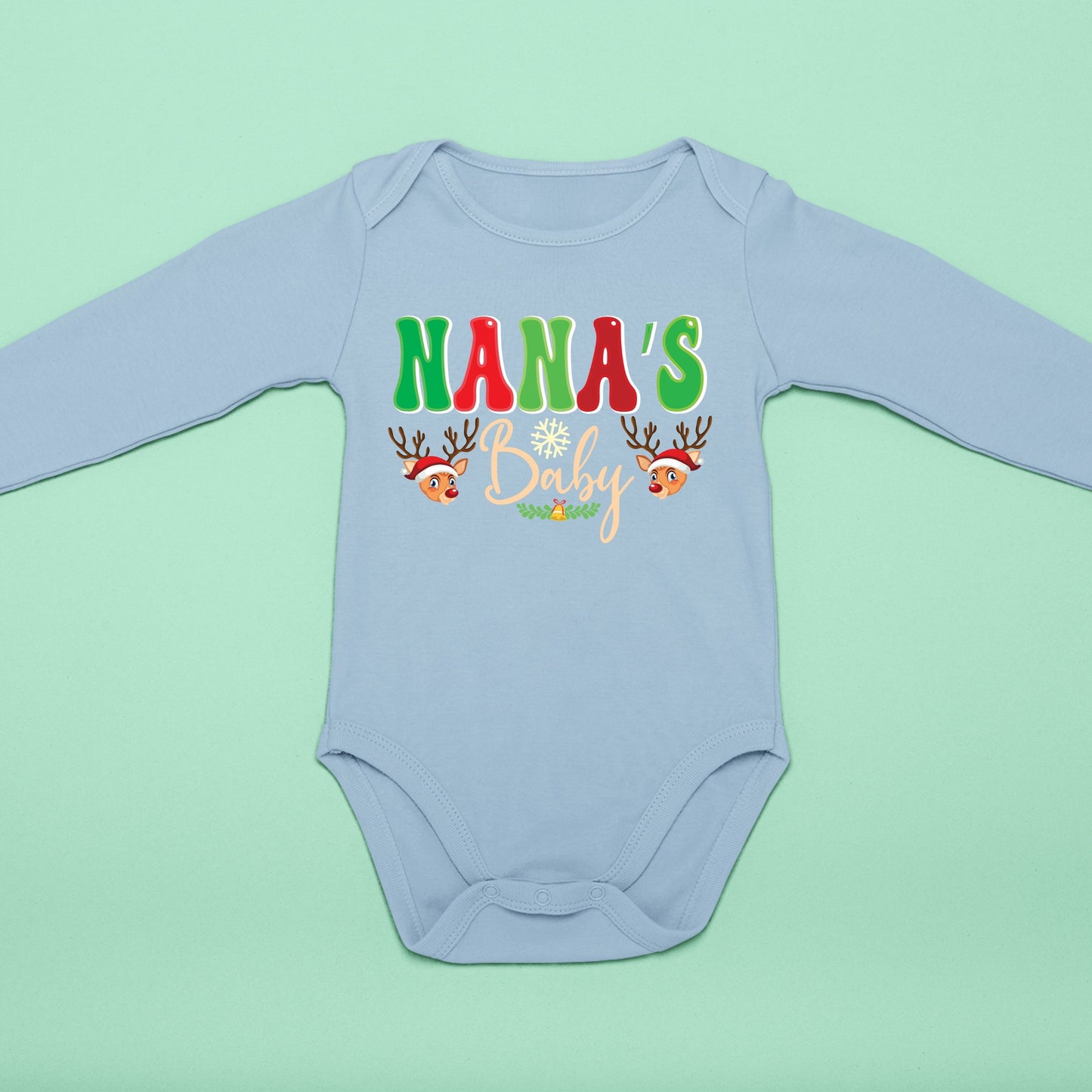 Nana's Baby, Christmas Bodysuits For Kids, Christmas Long Sleeves, Christmas Present, Christmas Onesies, Christmas Bodysuits