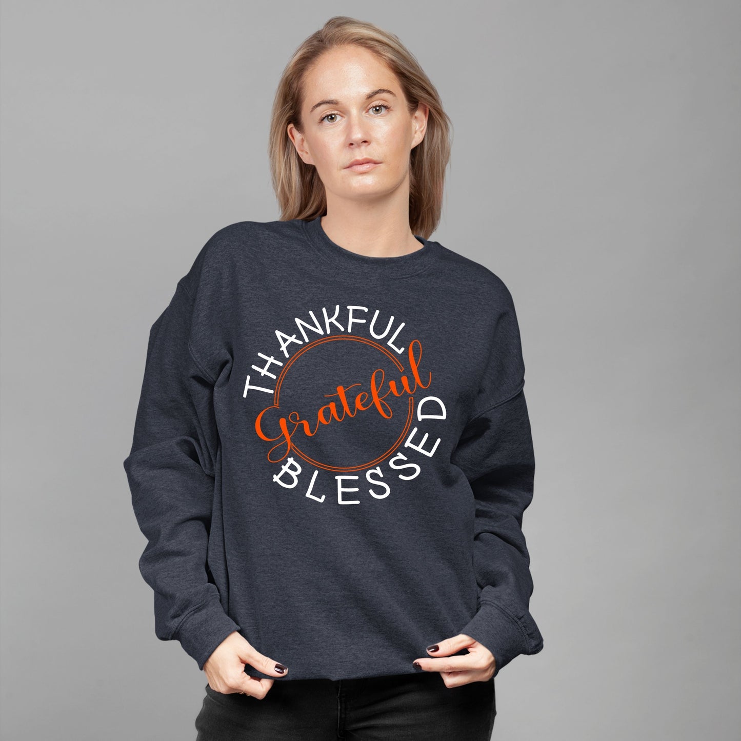 Thankful Grateful Blessed, Thanksgiving Sweatshirt, Thanksgiving Sweater for Women, Thanksgiving Gift Ideas, Cute Thanksgiving