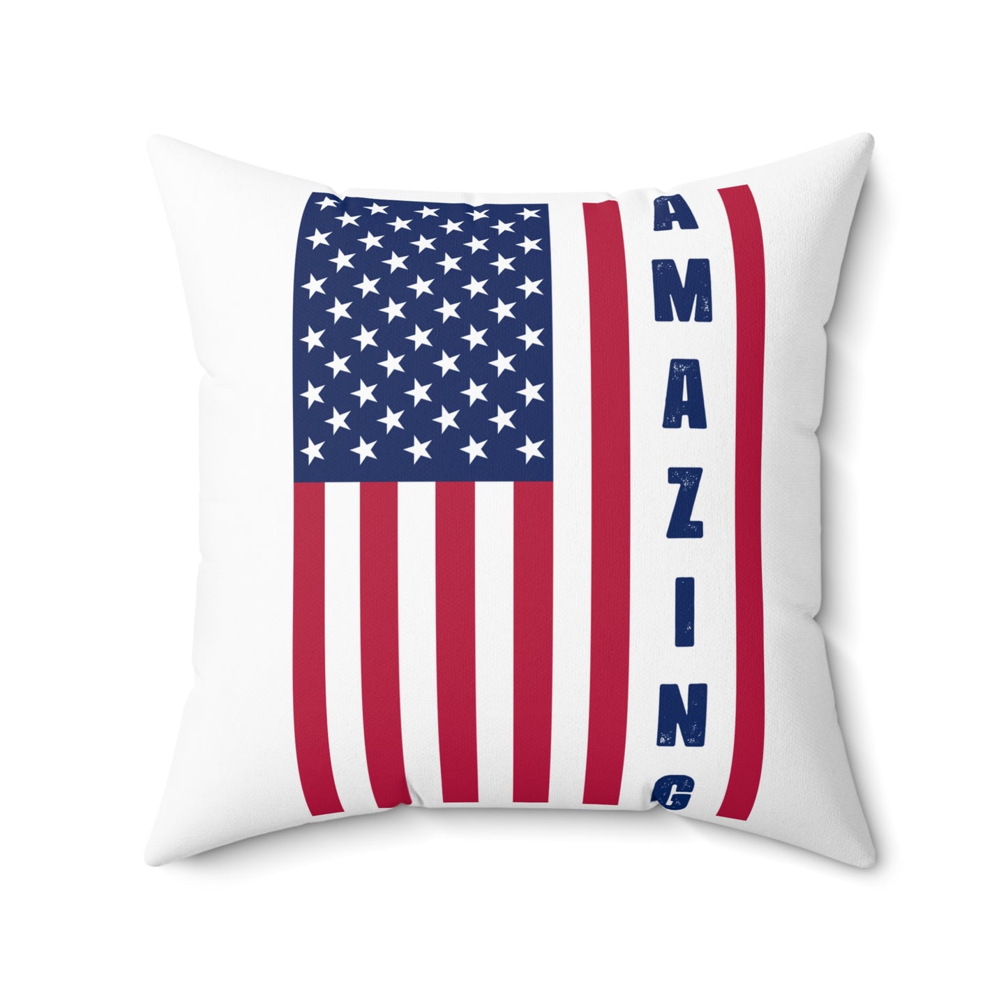 US Flag: Amazing Spun Polyester Square Pillow