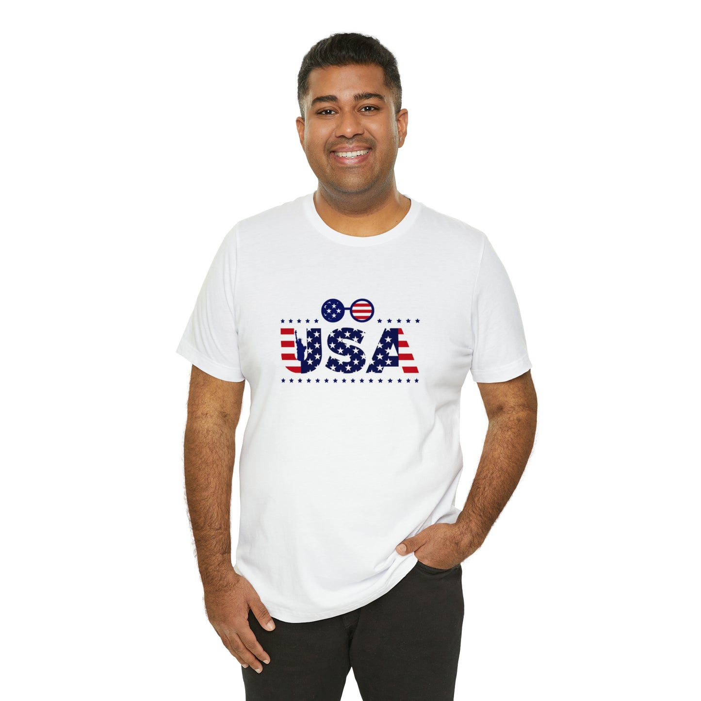 USA Flag Unisex Jersey Short Sleeve Tee