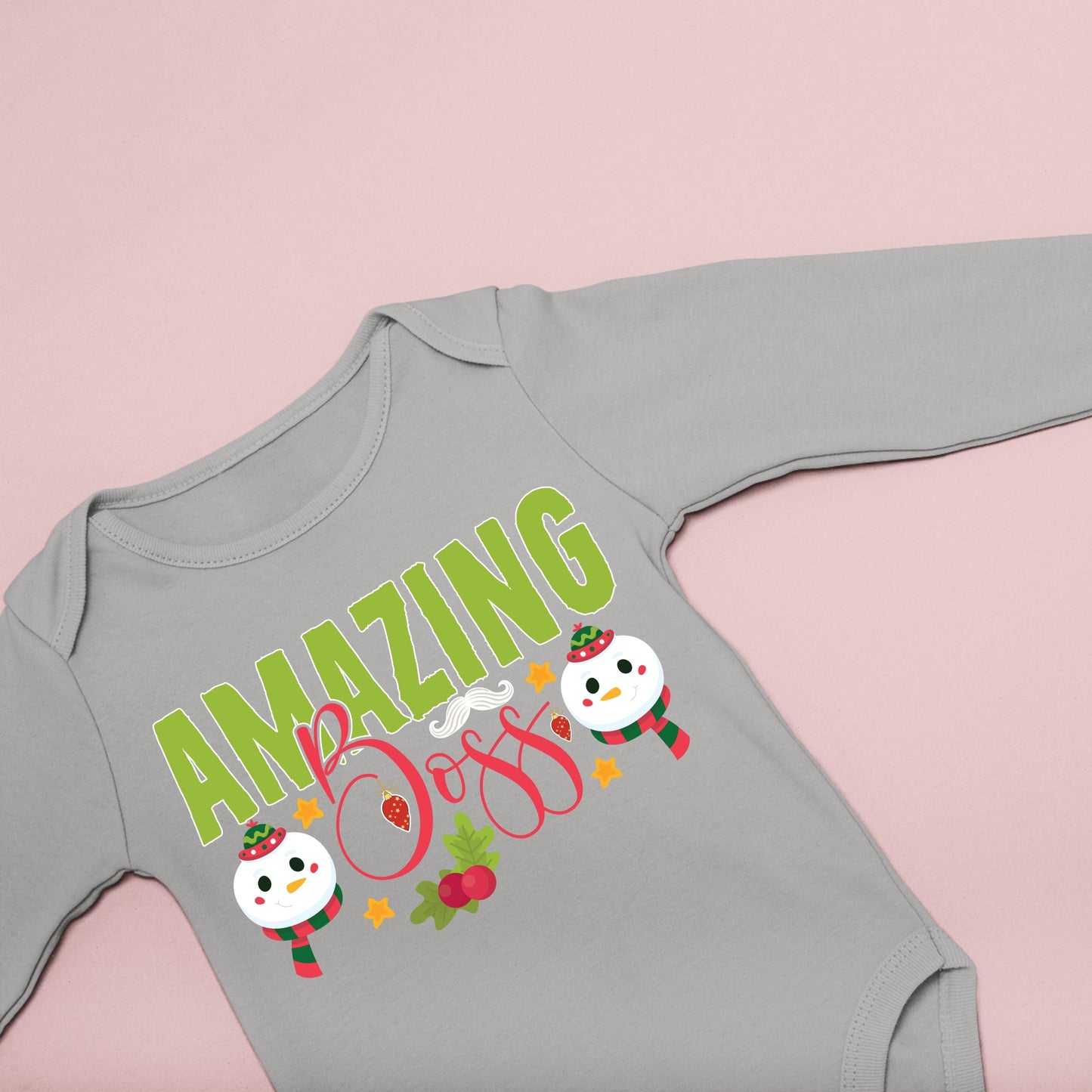 Amazing Boss, Christmas Long Sleeves, Christmas Onesies, Christmas Bodysuits, Christmas Bodysuits For Kids, Christmas Present