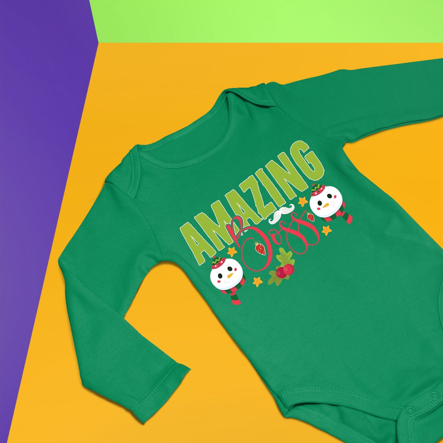 Amazing Boss, Christmas Long Sleeves, Christmas Onesies, Christmas Bodysuits, Christmas Bodysuits For Kids, Christmas Present