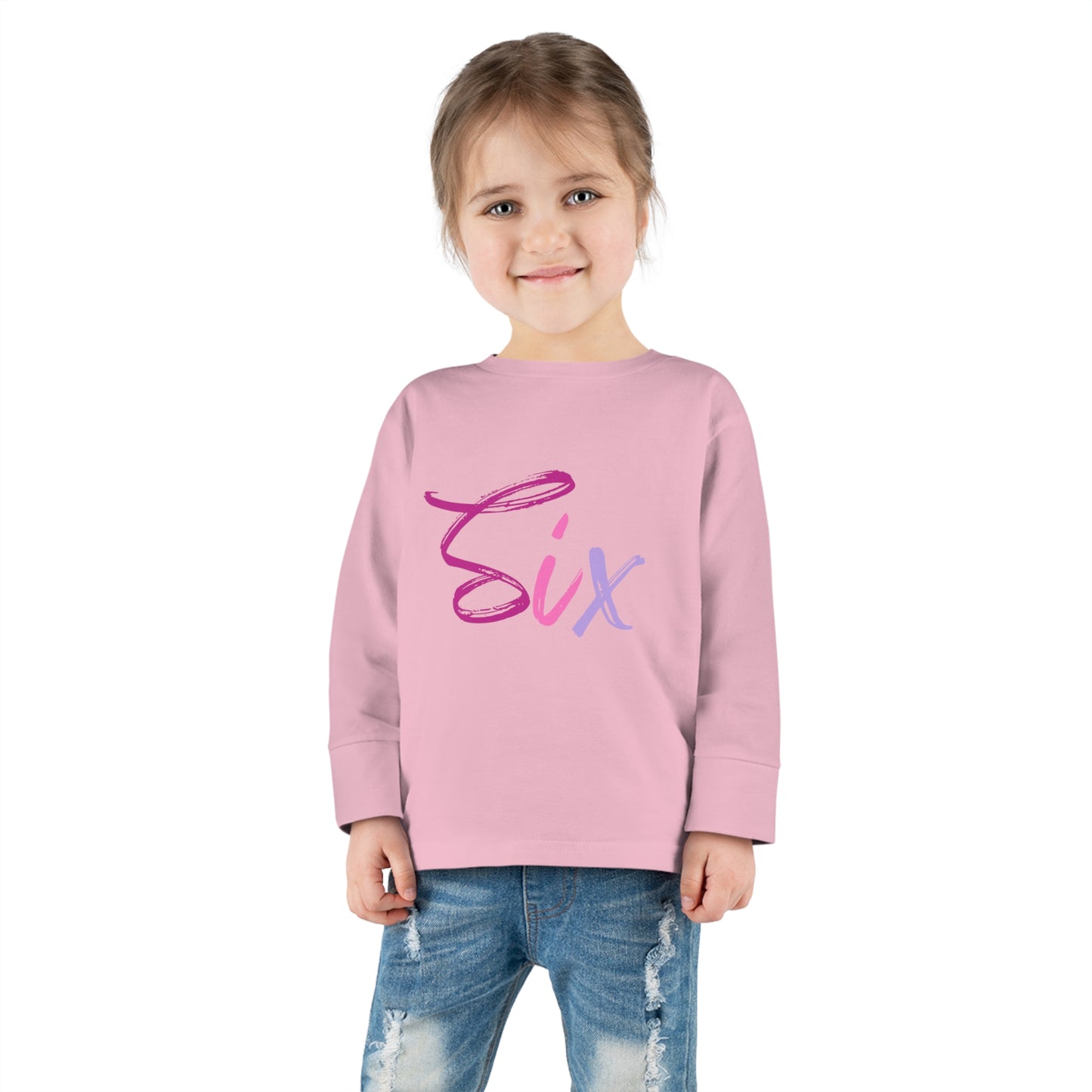 Long Sleeve Age Tee Shirt For 6 Year Old Unisex Kids