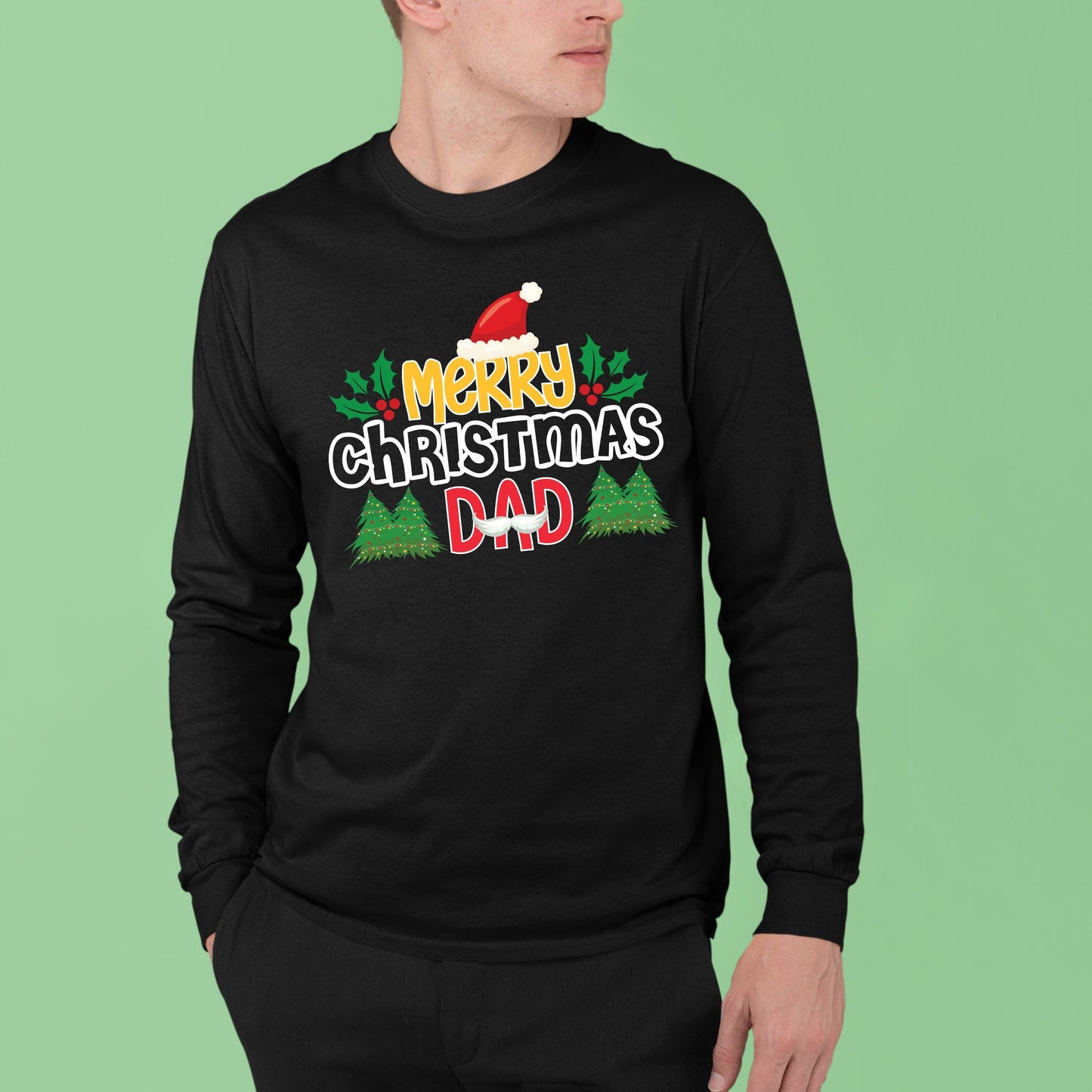 Merry Christmas DadMerry Christmas Dad, Christmas Sweatshirt, Christmas Long Sleeves, Christmas Crewneck For Men, Christmas Sweater, Christmas Present