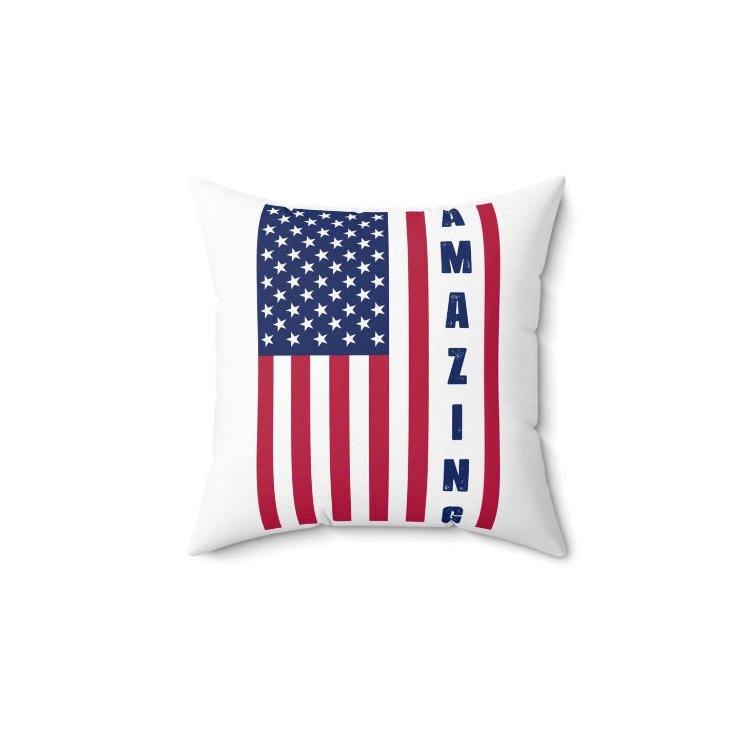 US Flag: Amazing Spun Polyester Square Pillow