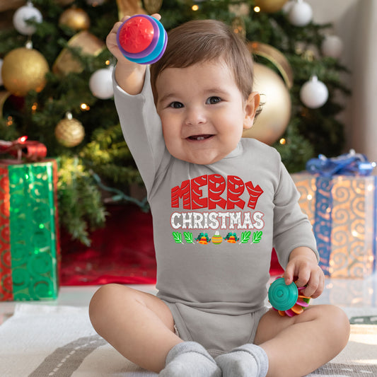 Merry Christmas, Christmas Long Sleeves, Christmas Bodysuits For Kids, Christmas Present, Christmas Bodysuits, Christmas Onesies