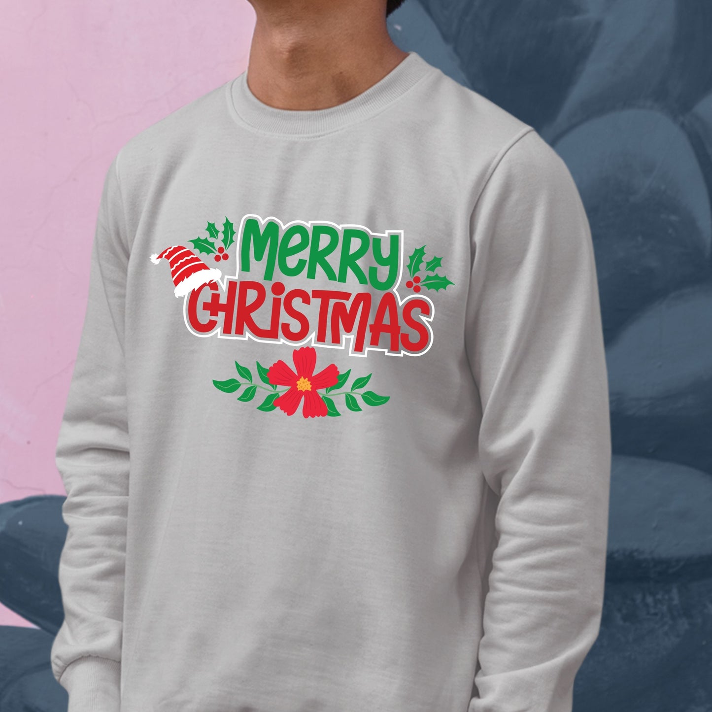 Merry Christmas, Christmas Long Sleeves, Christmas Sweater, Christmas Sweatshirt, Christmas Crewneck For Youth, Christmas Present