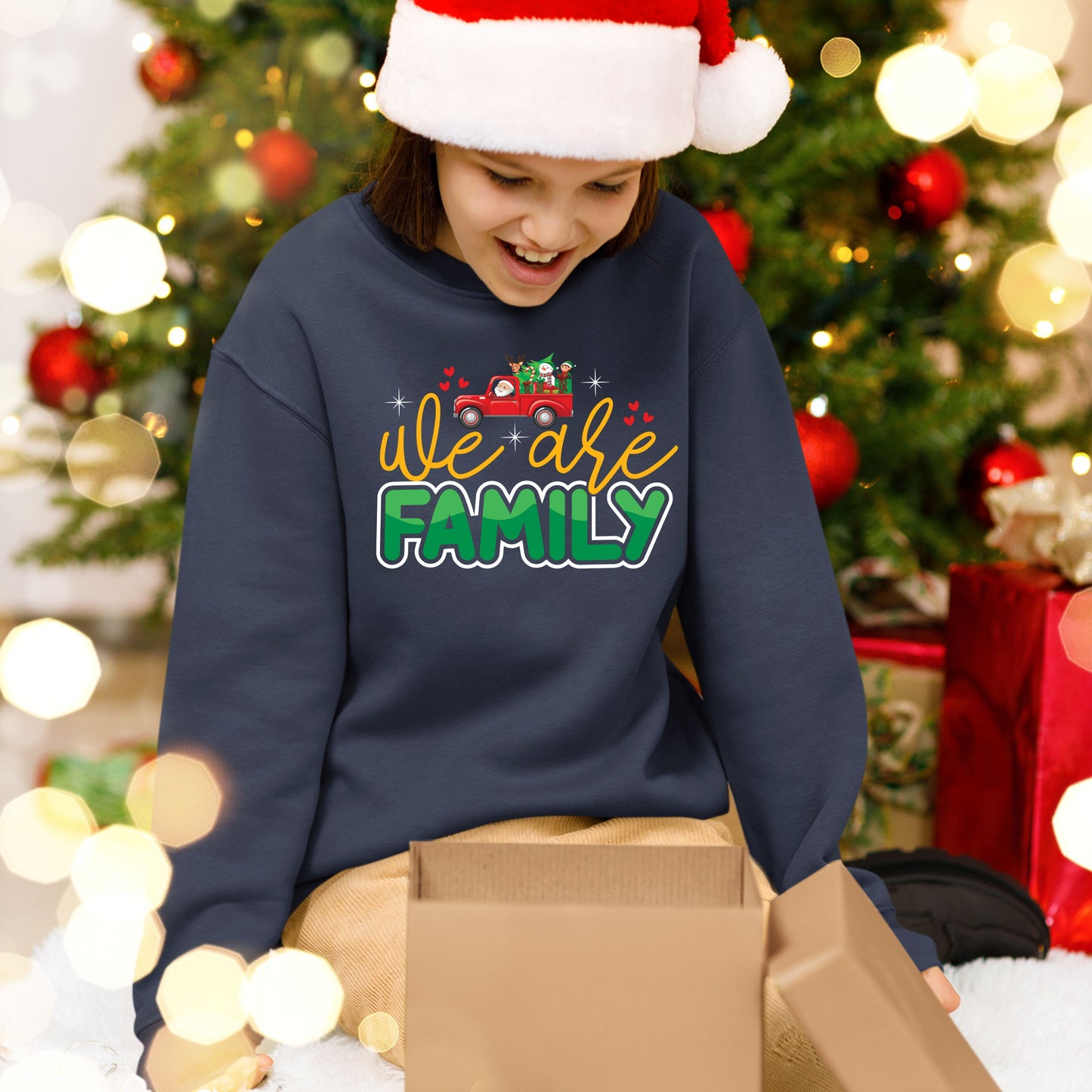 We Are Family, Christmas Crewneck For Youth, Christmas Sweatshirt, Christmas Sweater, Christmas Long Sleeves, Christmas Present