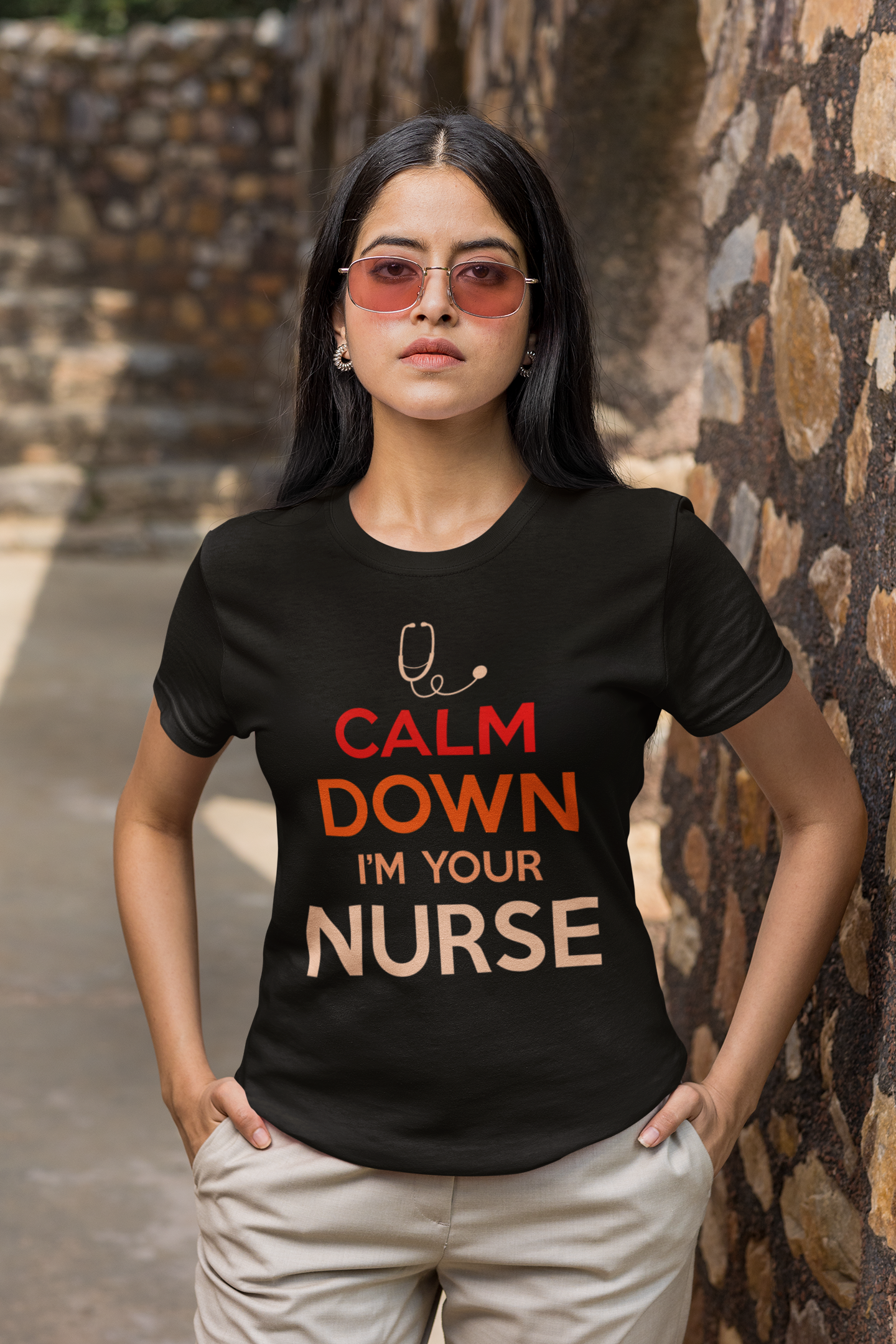 Calm Down I'm Your Nurse, Nursing Retirement Gifts, Nursing School, Nurse Shirt, Nurse Life, Medical Office Gift, Stethoscope Charm