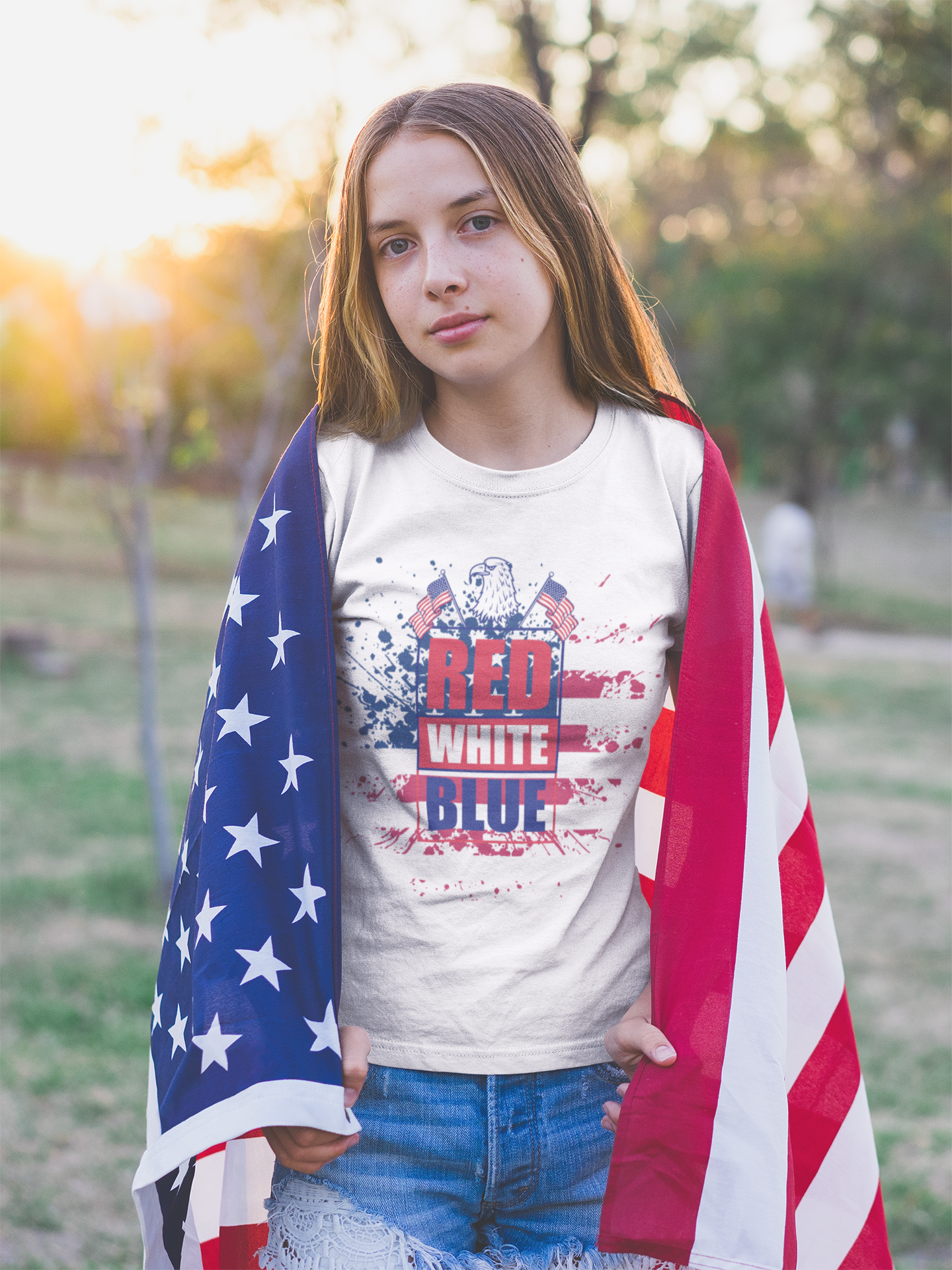 Red White Blue Youth Short Sleeve Tee