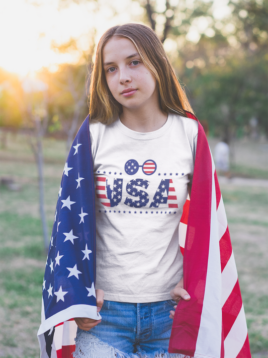 USA Flag Unisex Jersey Short Sleeve Tee