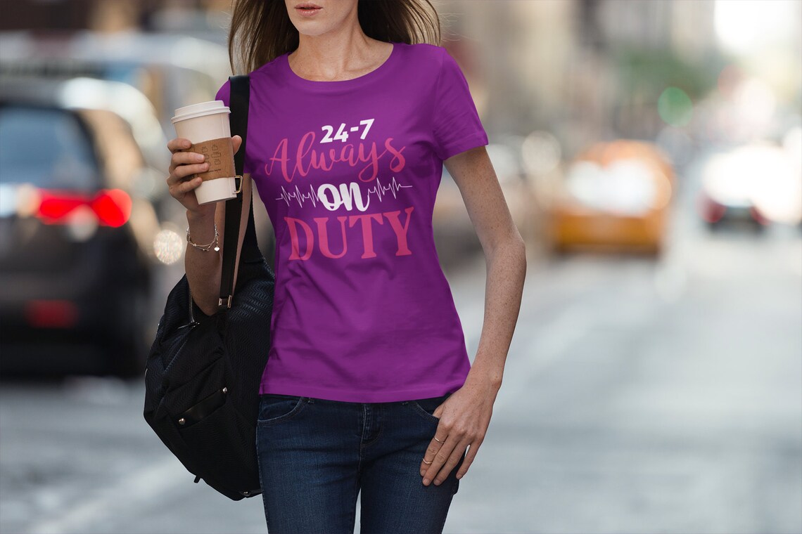 24-7 Always On Duty Women's Premium Tee, Doctor shirts, New Doctor Shirt, Doctor gift ideas, gift for doctor, women shirt with doctor design