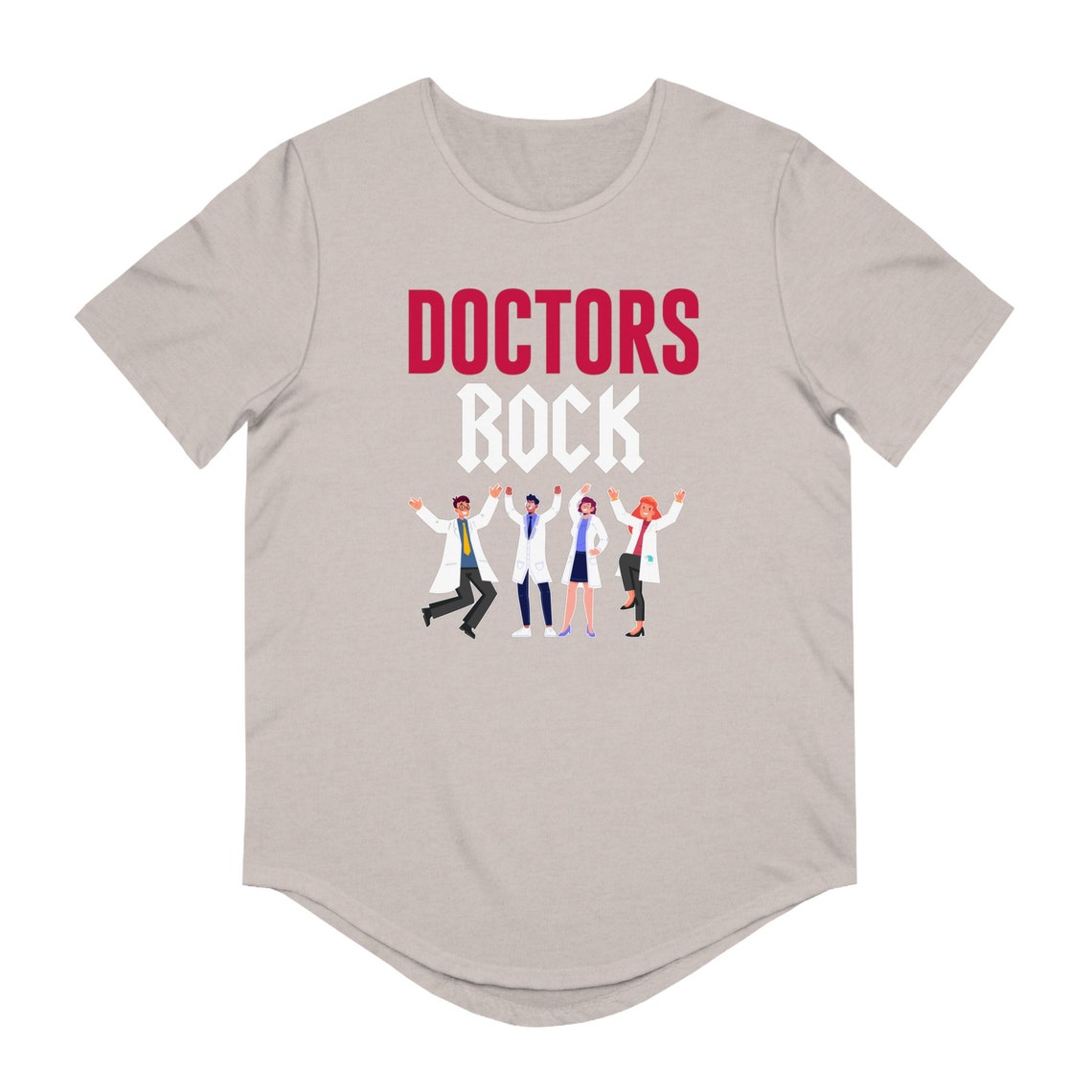 Doctors Rock Men's Jersey Curved Hem Tee, Doctor shirts, Doctor gift ideas, New Doctor shirt, doctors gift, Doctor team shirt