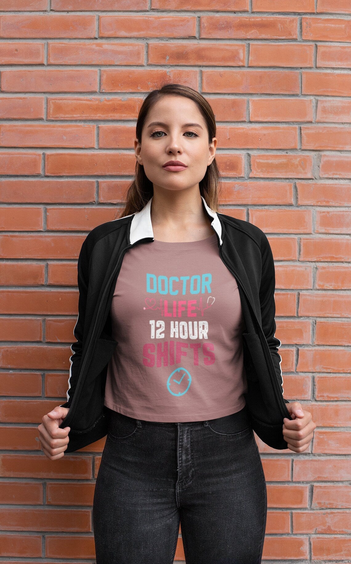Doctor Life 12 Hour Shifts Women's Flowy Cropped Tee, Doctor shirts, Doctor gift ideas, New Doctor shirt, gift for doctor, Doctor team shirt