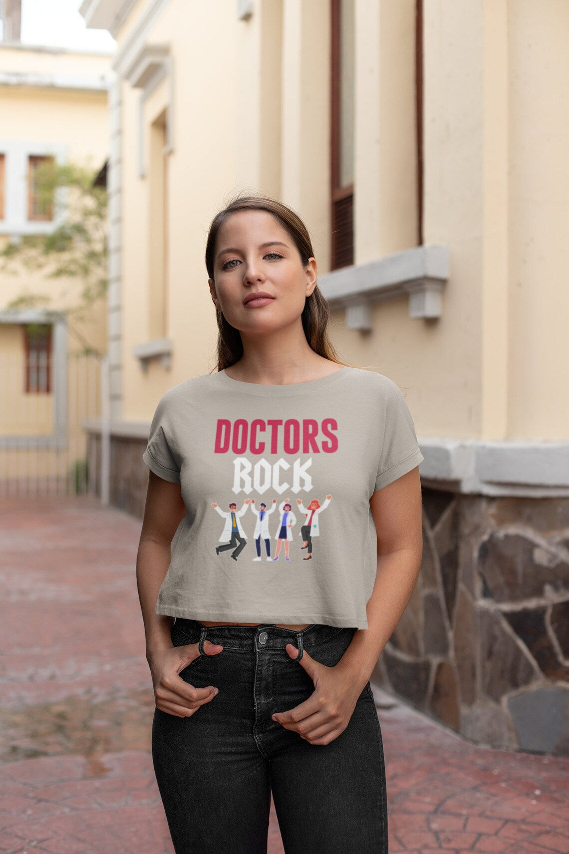 Doctors Rock Women's Flowy Cropped Tee, Doctor shirts, Doctor gift ideas, New Doctor shirt, gift for doctor, Doctor team shirt