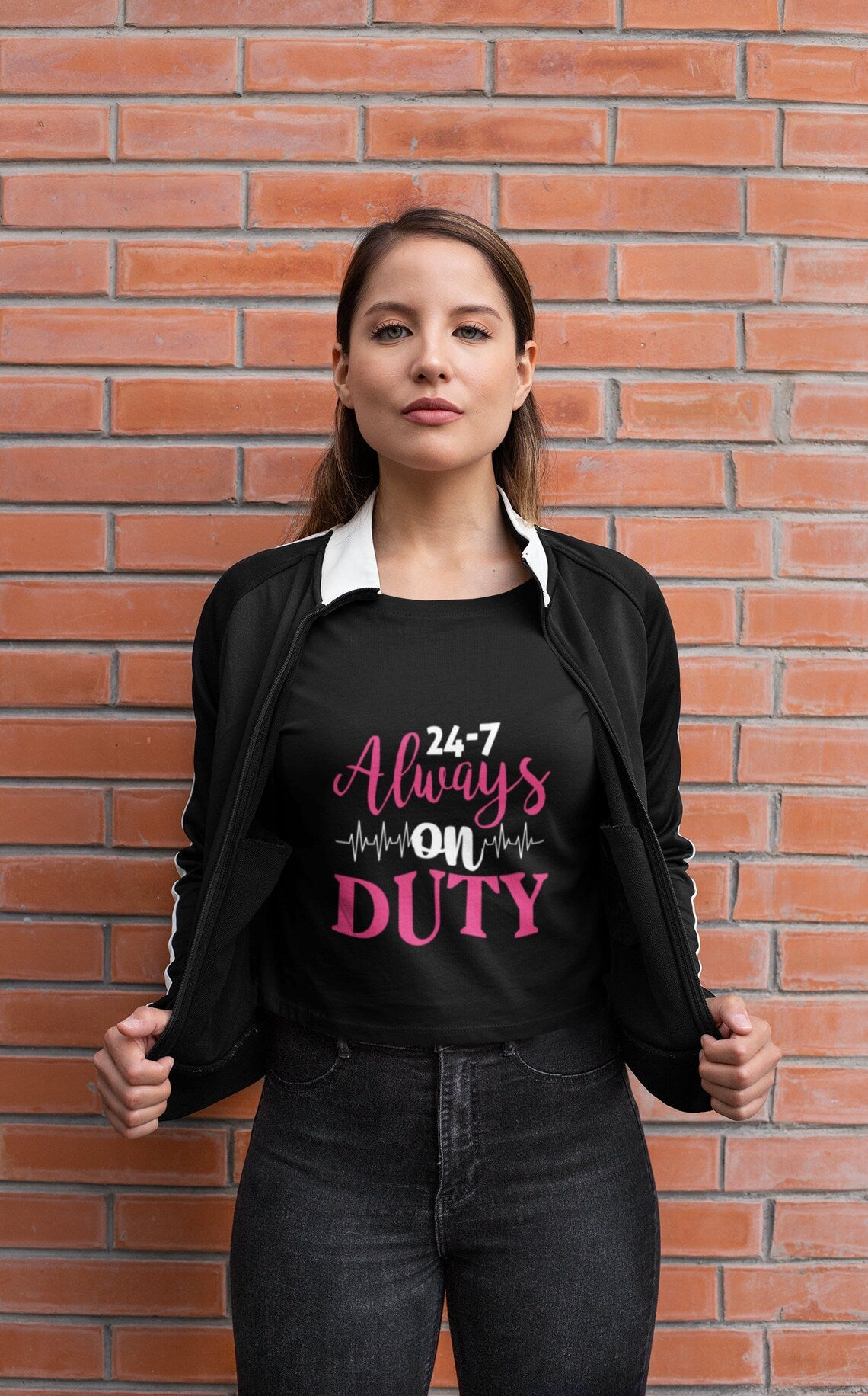 24-7 Always On Duty Women's Flowy Cropped Tee, Doctor shirts, Doctor gift ideas, New Doctor shirt, gift for doctor, Doctor team shirt