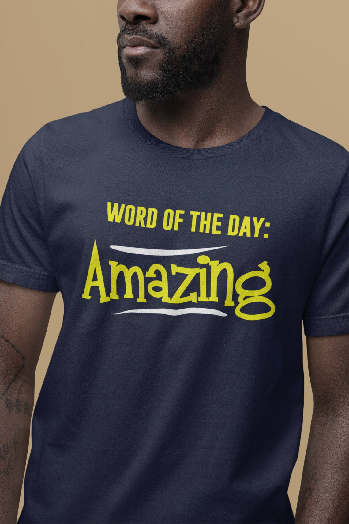 Word Of The Day Amazing Men's Jersey Curved Hem Tee, Amazing shirts, Inspirational shirts, Motivational Shirts, Positive shirts, Trendy tees
