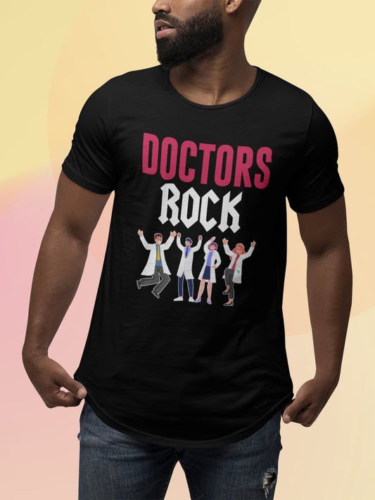 Doctors Rock Men's Jersey Curved Hem Tee, Doctor shirts, Doctor gift ideas, New Doctor shirt, doctors gift, Doctor team shirt
