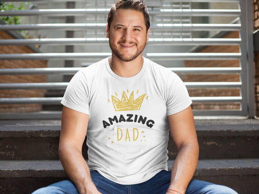 Amazing Dad Men's Performance T-Shirt with Crown Design