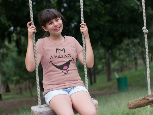 I'm Amazing With Cheeky Smile Youth Short Sleeve Tee