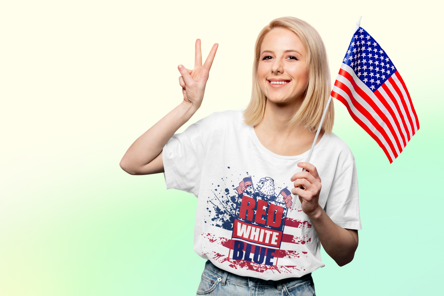 Red White Blue Youth Short Sleeve Tee