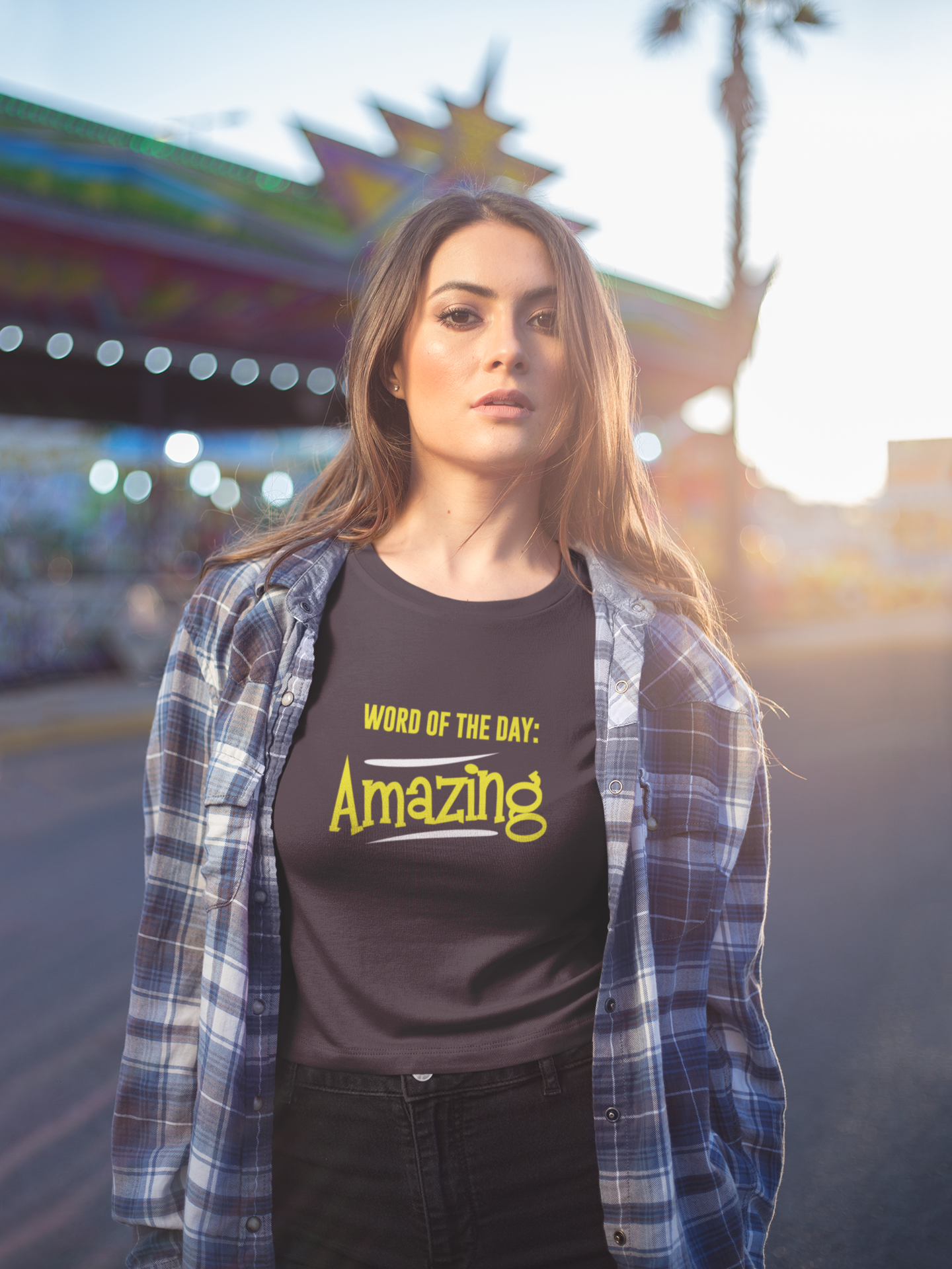 Word Of The Day Amazing Women's Flowy Cropped Tee, Amazing shirts, Inspirational shirts, Motivational Shirts, Positive shirts, Trendy tees