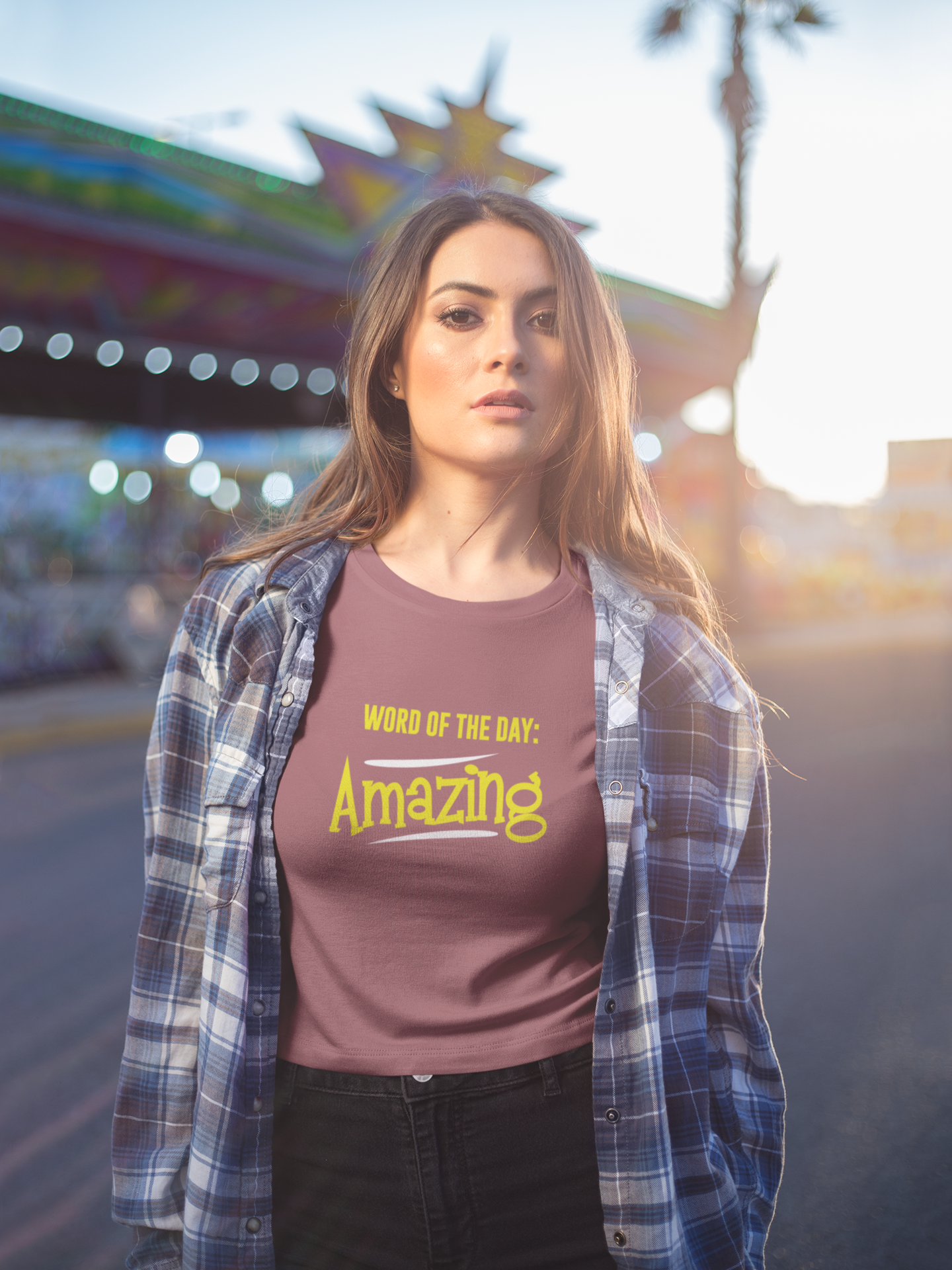 Word Of The Day Amazing Women's Flowy Cropped Tee, Amazing shirts, Inspirational shirts, Motivational Shirts, Positive shirts, Trendy tees