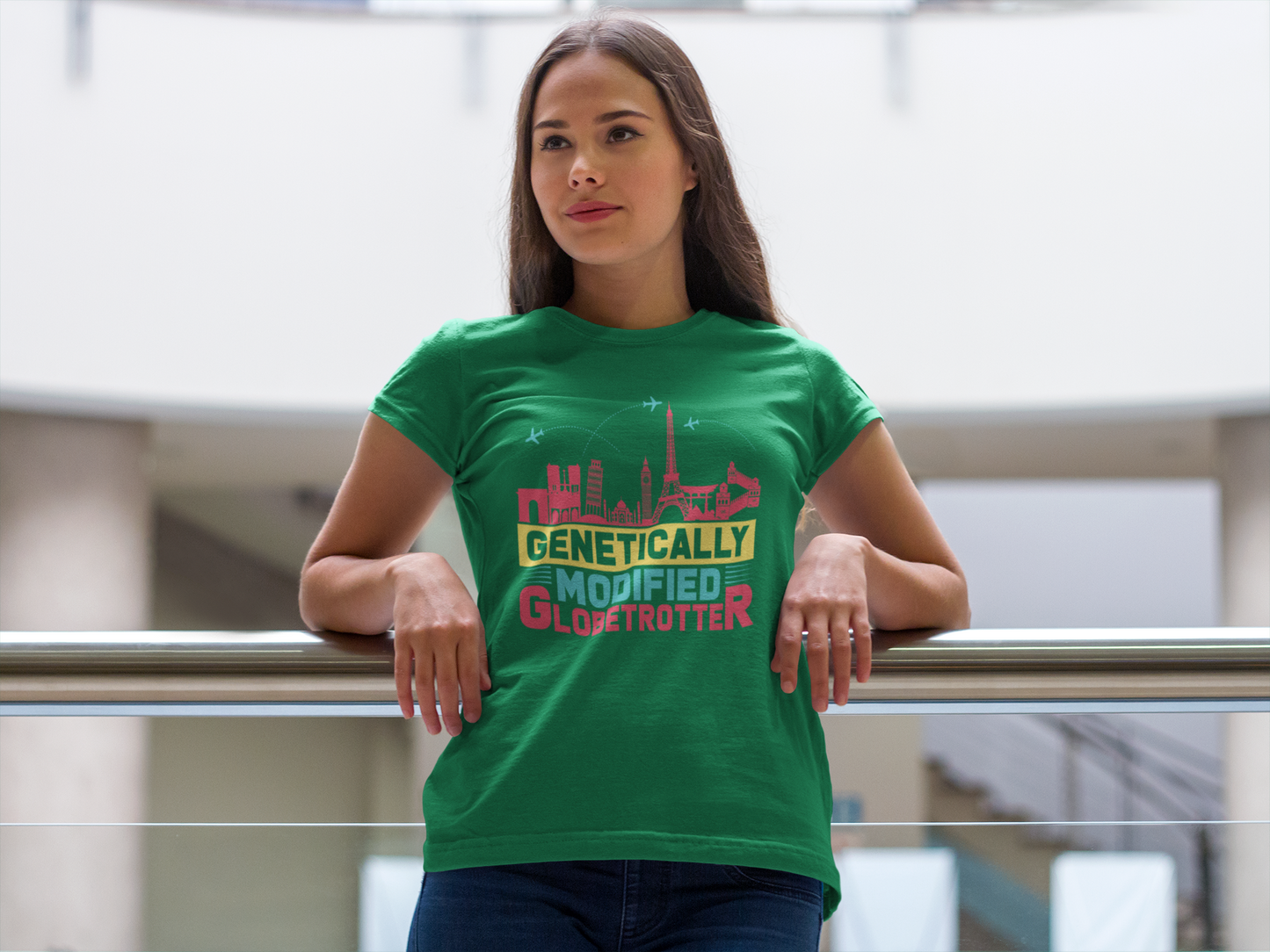 Genetically Modified Globetrotter, Unisexshirt, Motivational Shirt, Inspirational Shirt, Positive Shirts, Gift Ideas for Women, Gift Ideas for Men