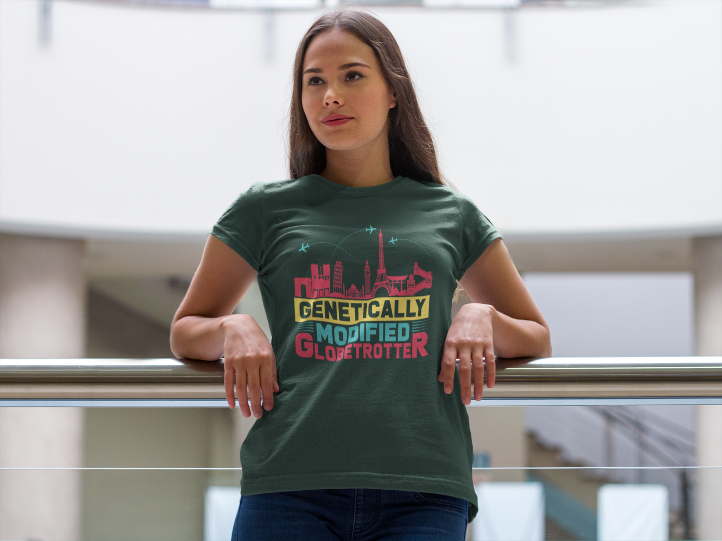 Genetically Modified Globetrotter, Unisexshirt, Motivational Shirt, Inspirational Shirt, Positive Shirts, Gift Ideas for Women, Gift Ideas for Men