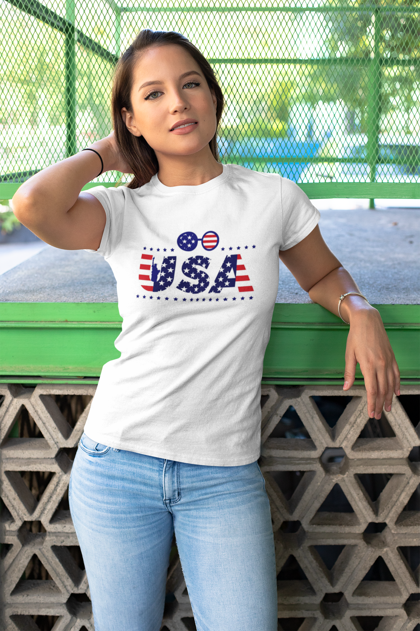 USA Flag Unisex Jersey Short Sleeve Tee