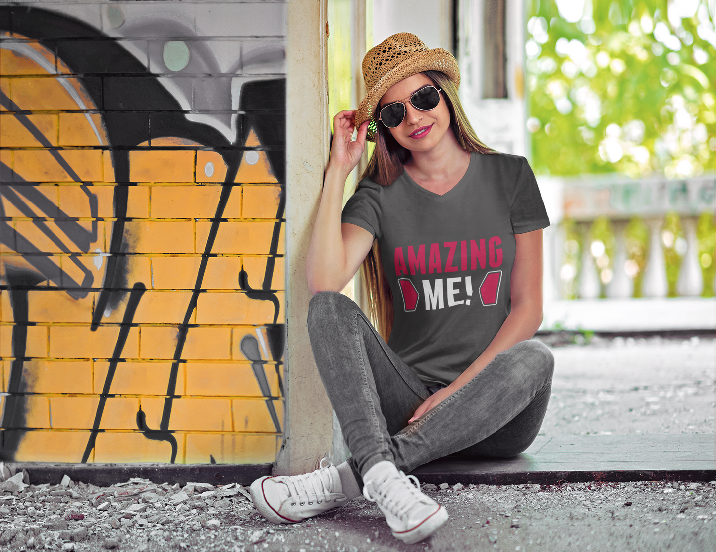 Amazing Me Women's Jersey Short Sleeve Deep V-Neck Tee, Amazing shirts, Inspirational shirts, Motivational Shirts, Trendy tees