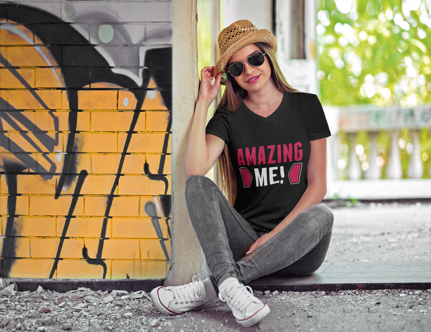 Amazing Me Women's Jersey Short Sleeve Deep V-Neck Tee, Amazing shirts, Inspirational shirts, Motivational Shirts, Trendy tees